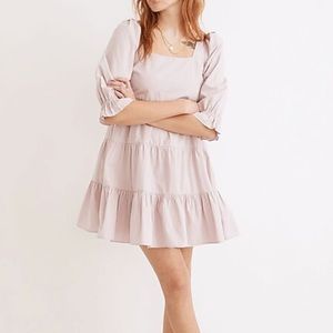 Madewell Poplin Lizzie Babydoll Dress. Size 8. Light Pink. Worn once